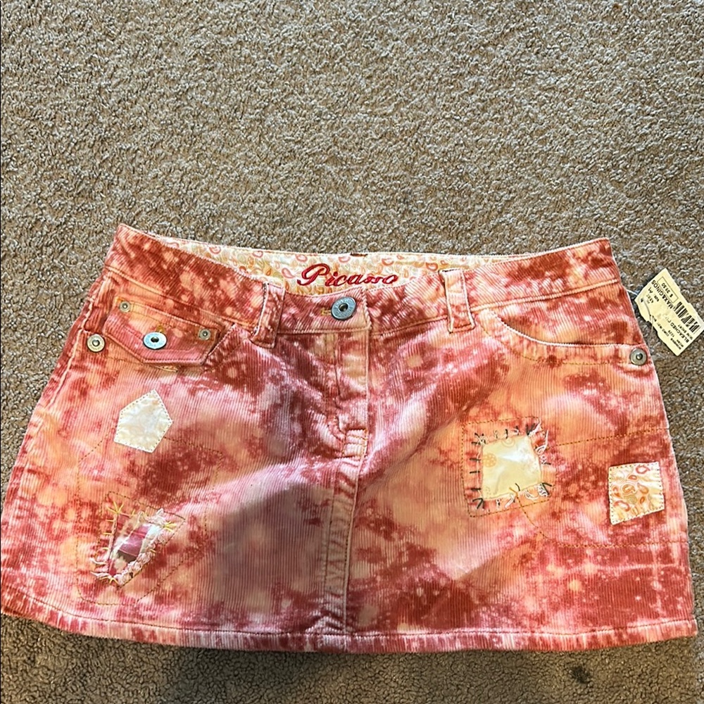Picasso Pink Tie-Dye Mini Skirt